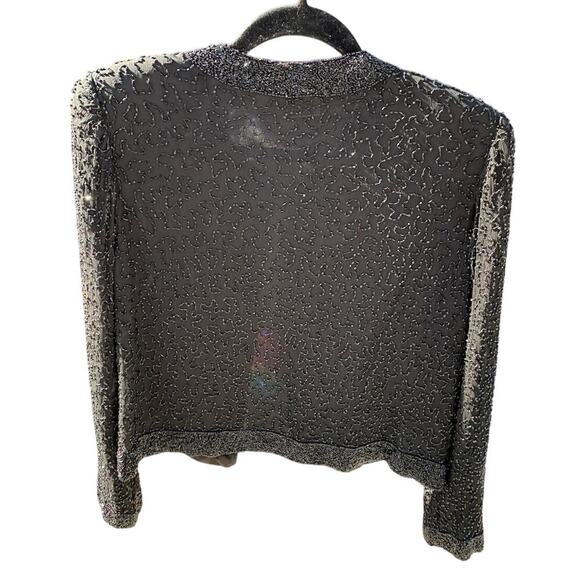 Vintage Stenay Beaded Silk Jacket – Women’s Small Party Layer - Picture 4 of 8